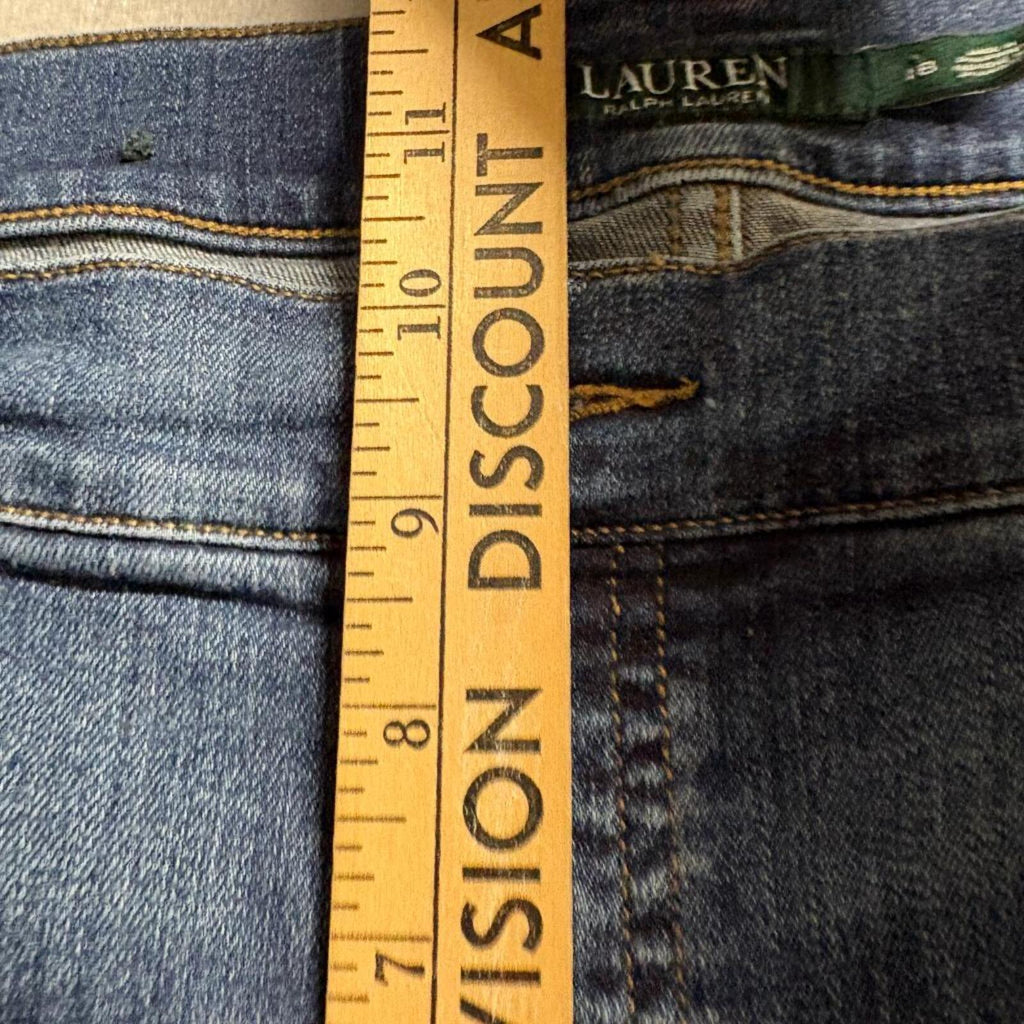 Lauren Ralph Lauren Modern Straight Jeans Womens Size 18 Blue Stretch Denim