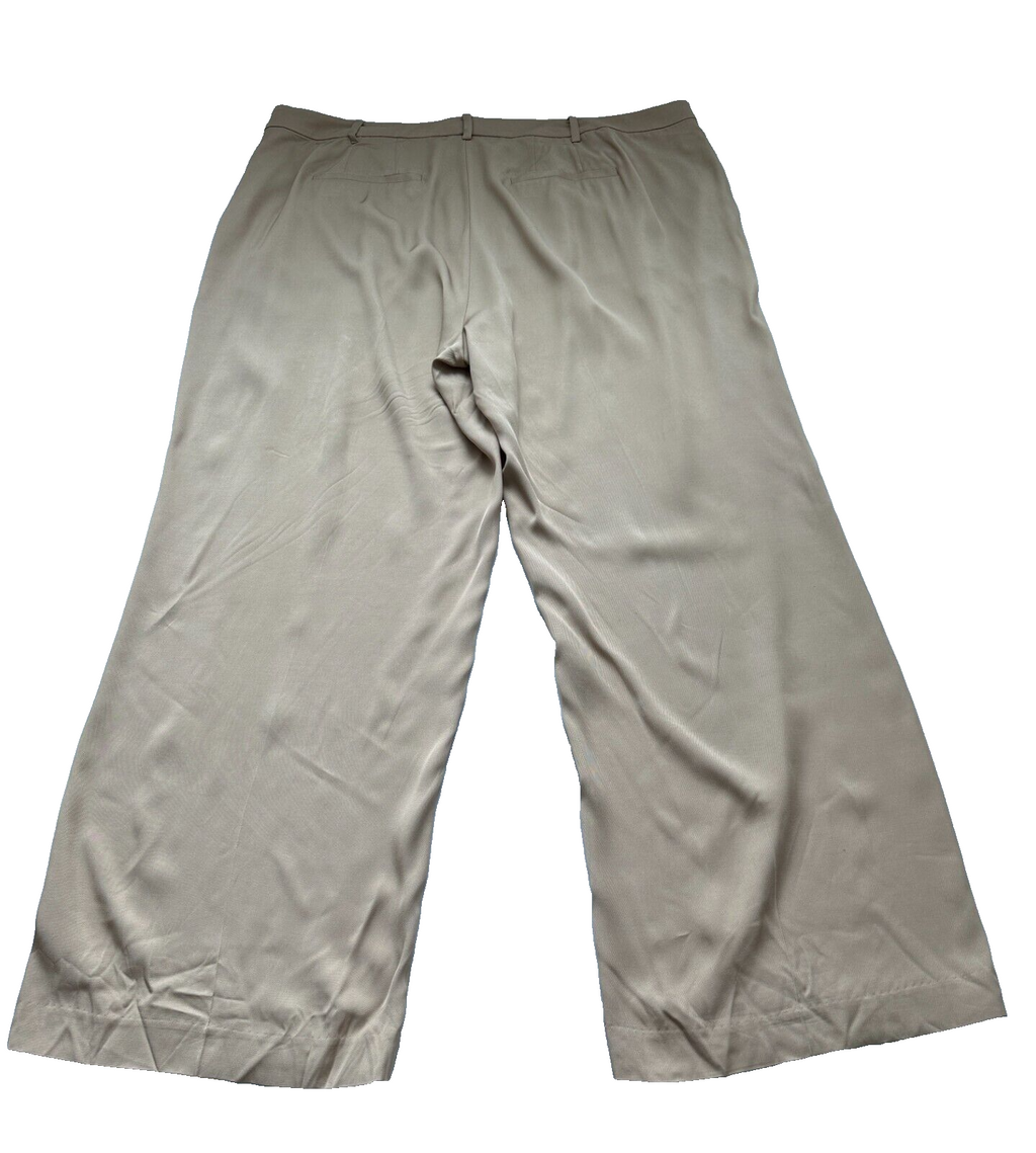 Lauren Ralph Lauren Women's Tan Solid High-Rise Wide-Leg Pants Plus Size 22W