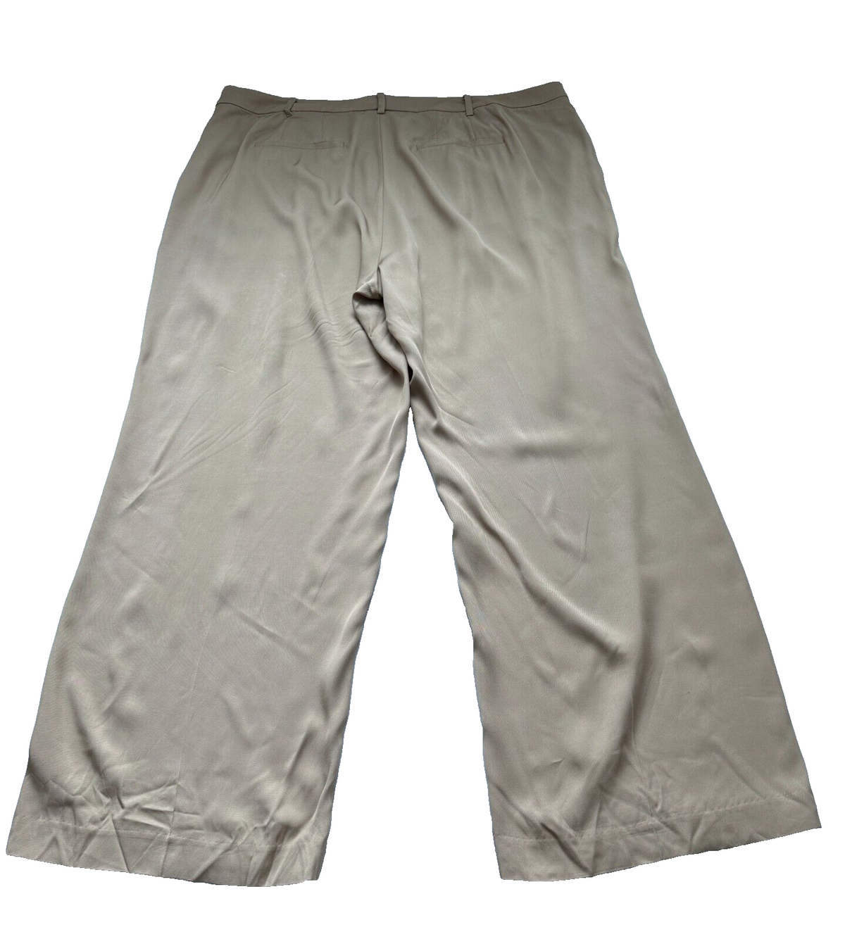 Lauren Ralph Lauren Women's Tan Solid High-Rise Wide-Leg Pants Plus Size 22W