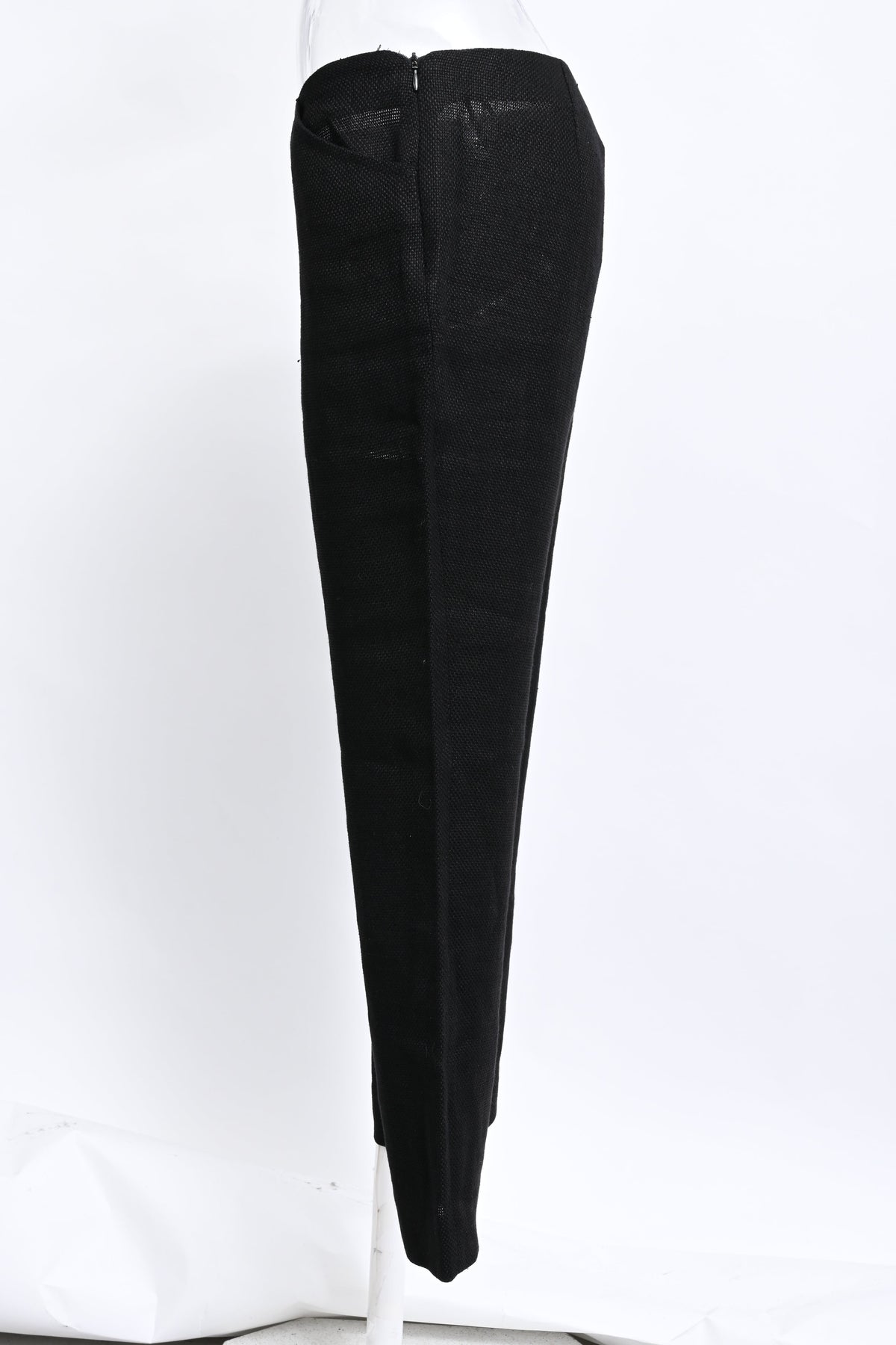 Women's Ralph Lauren Collection Straight-Leg Trousers in Black Linen