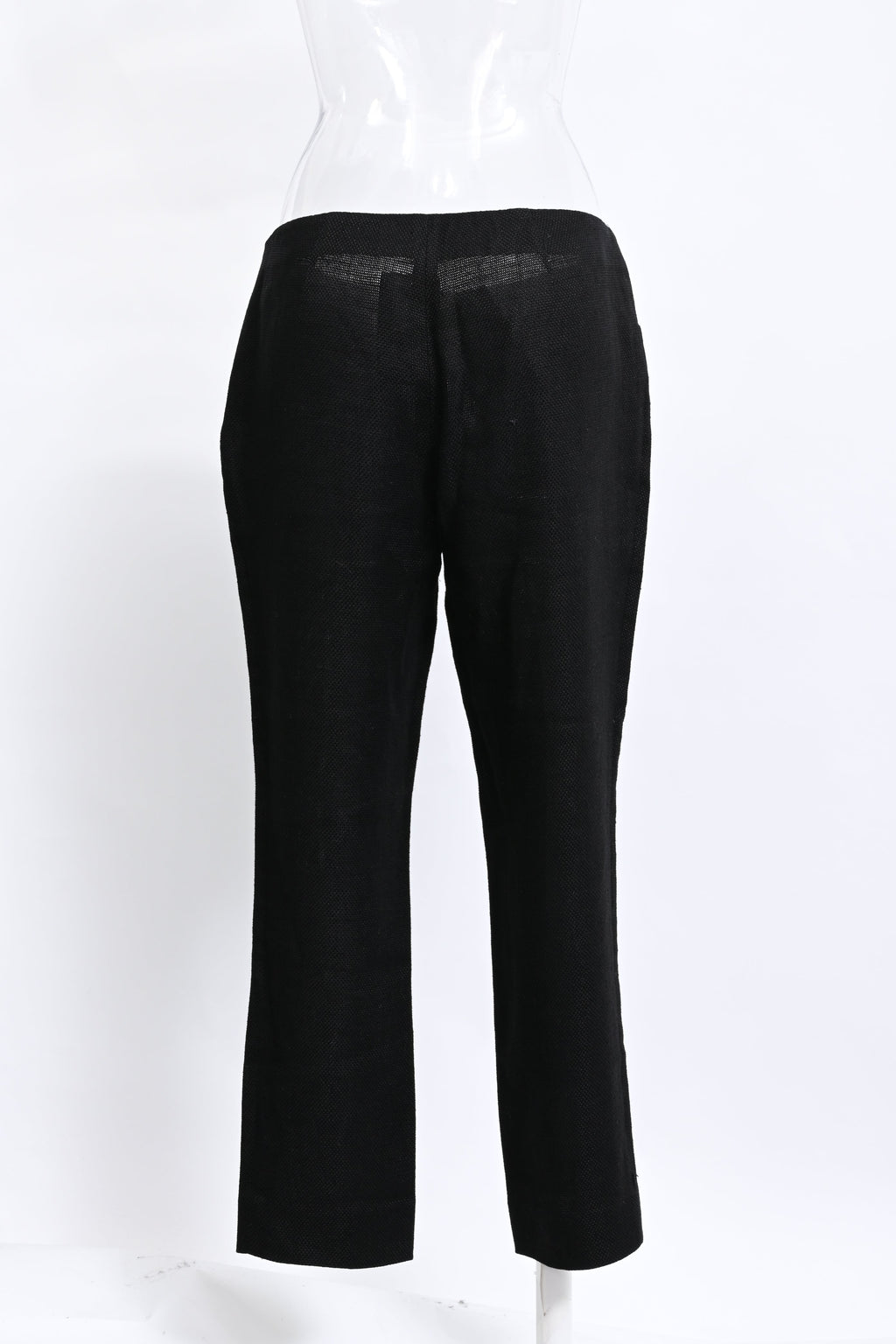 Women's Ralph Lauren Collection Straight-Leg Trousers in Black Linen