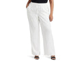 LAUREN Ralph Lauren Plus Size 3X Twill Wide-Leg Pants White MSRP $175