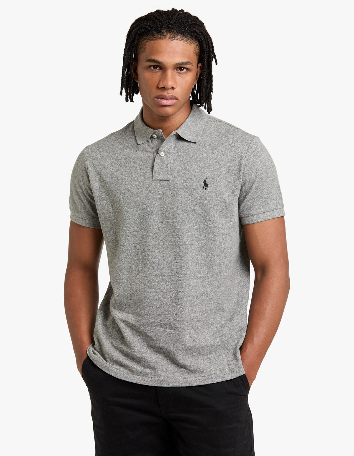 Custom Slim Fit Mesh S/S Polo Shirt - Canterbury Heather