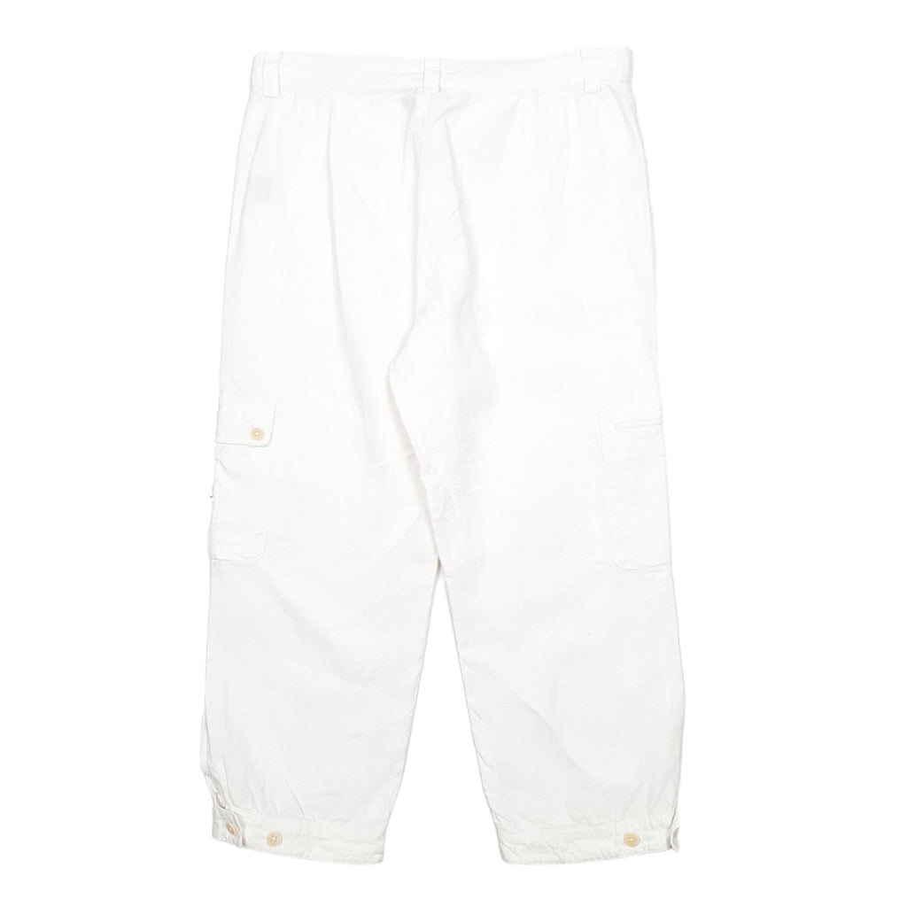 Womens Ralph Lauren White Chino Cotton  &  Linen  Trousers UK12