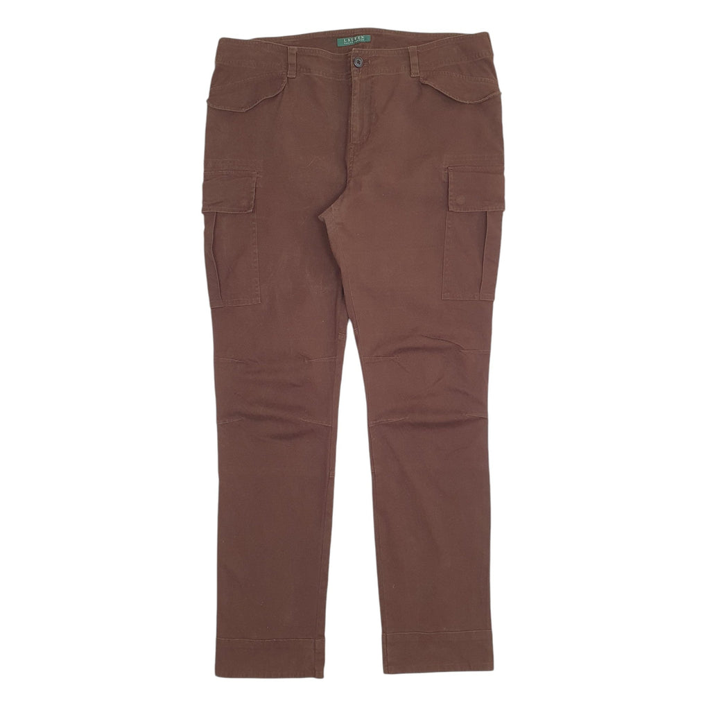 Womens Polo Ralph Lauren Brown Cargo Cotton  Trousers Womens UK18