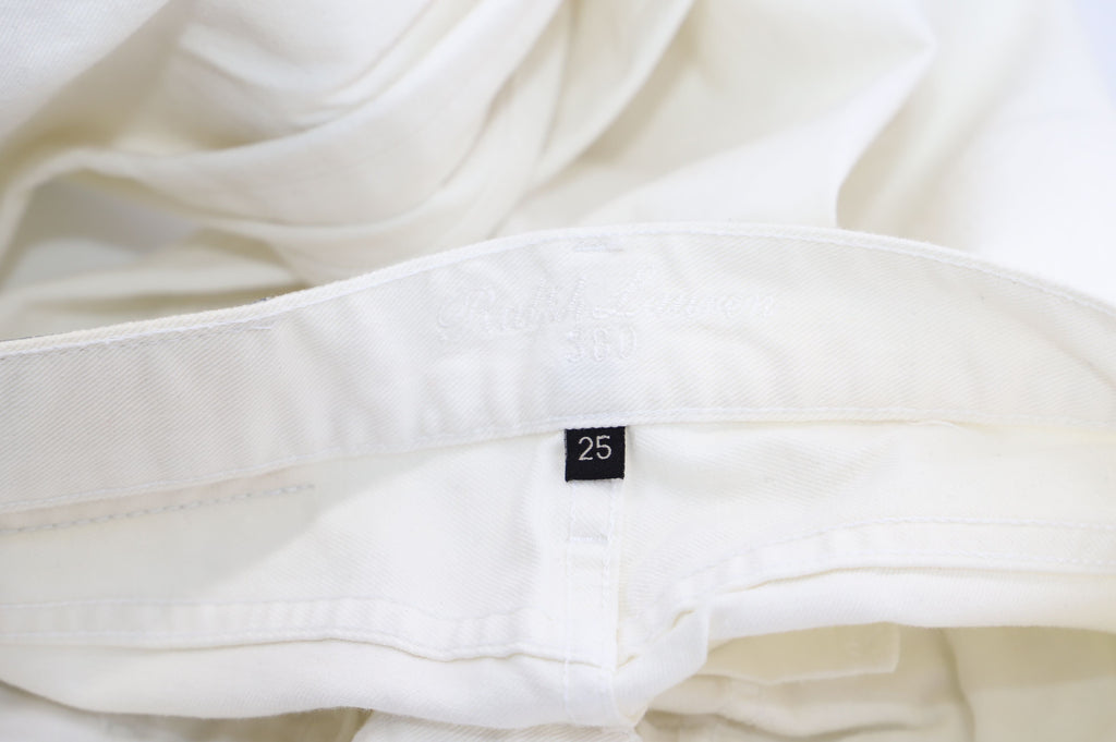 Women's Ralph Lauren Wide Leg Pants in White Cotton