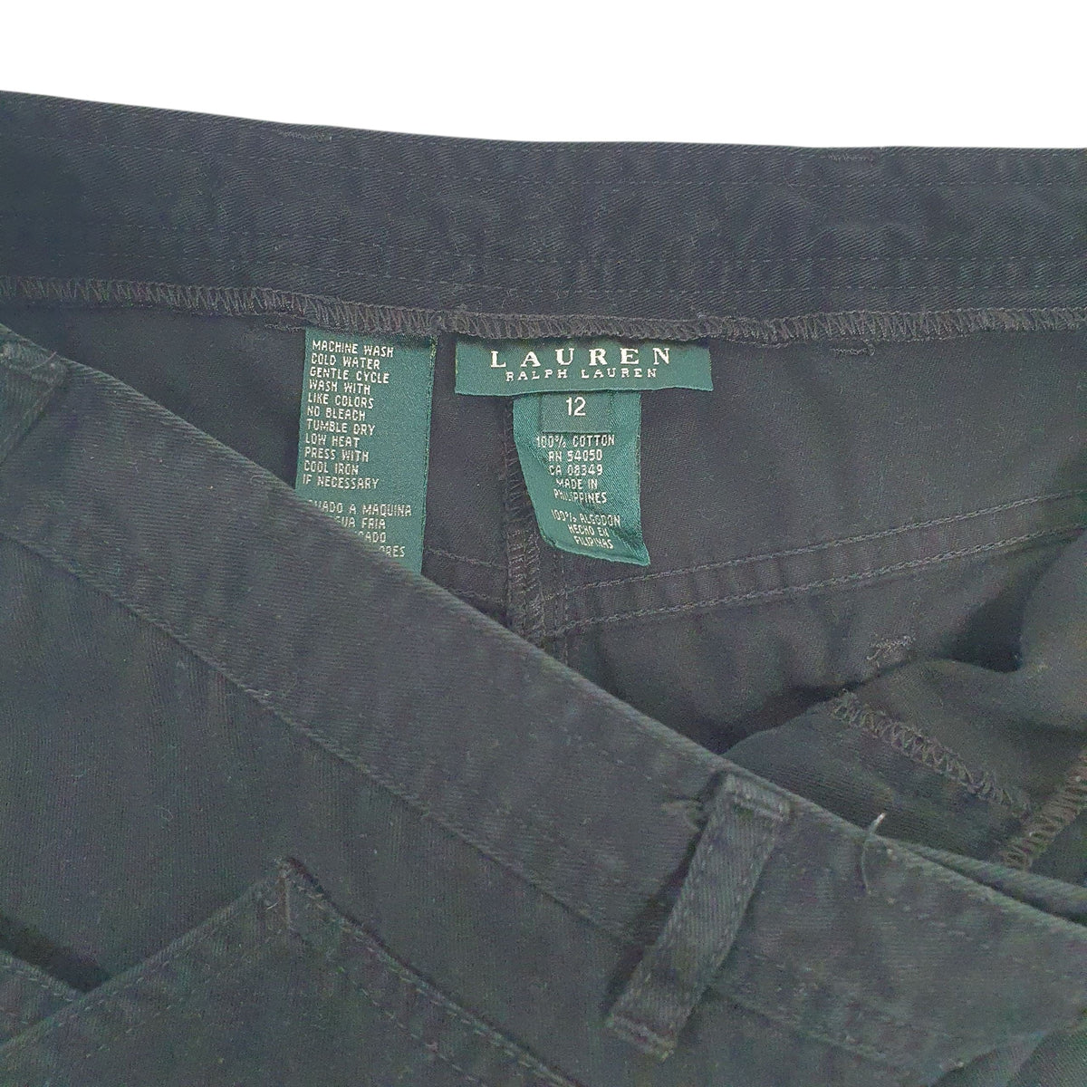 LAUREN RALPH LAUREN Cargo Workwear Trousers Black Womens  16