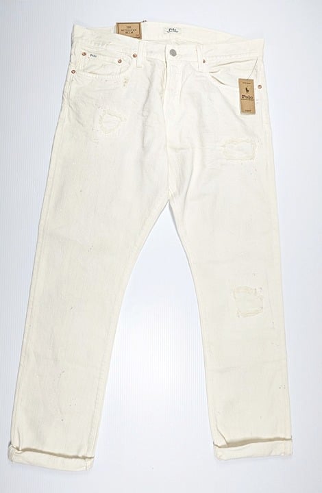 Polo Ralph Lauren Men's Sullivan Slim Distressed Jean White Size 36 (MSRP $198)